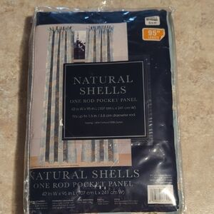 Natural Shells Rod Pocket Panel 95" Length Beach House Summer Vacation
